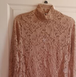 Bar III Blush Lace Floral Top